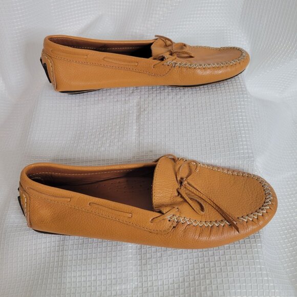 André Assous Womens Size 8.5 Loafers Leather Driving Moccasins Tan Made In Italy - Picture 3 of 11